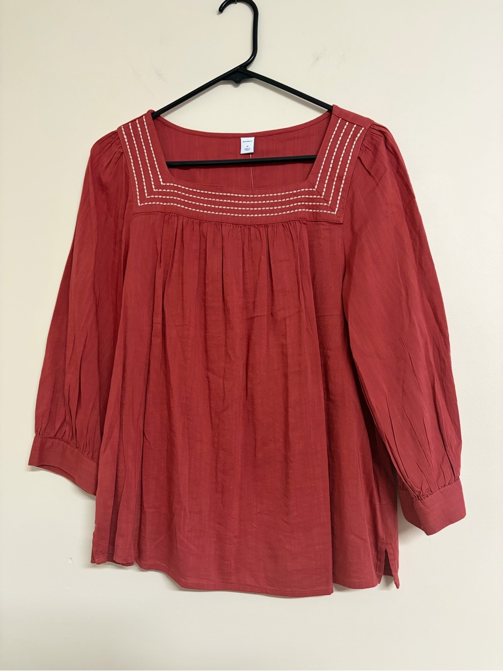 Old Navy Women’s Square Neck Blouse - Rust Red